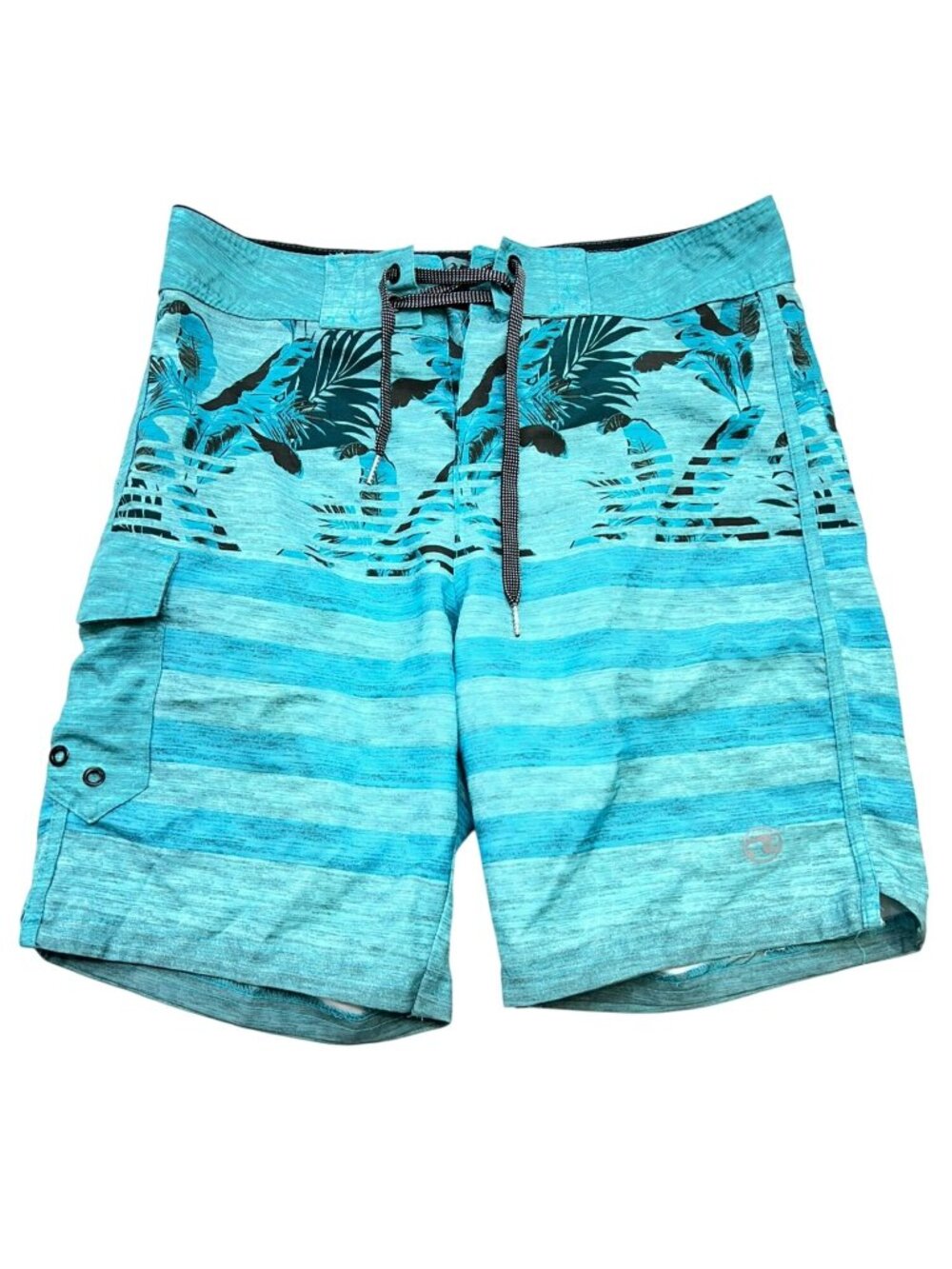 Ocean Current Mens Swim Boardshorts Size 32 Blue Tropical Drawstring Swimwear